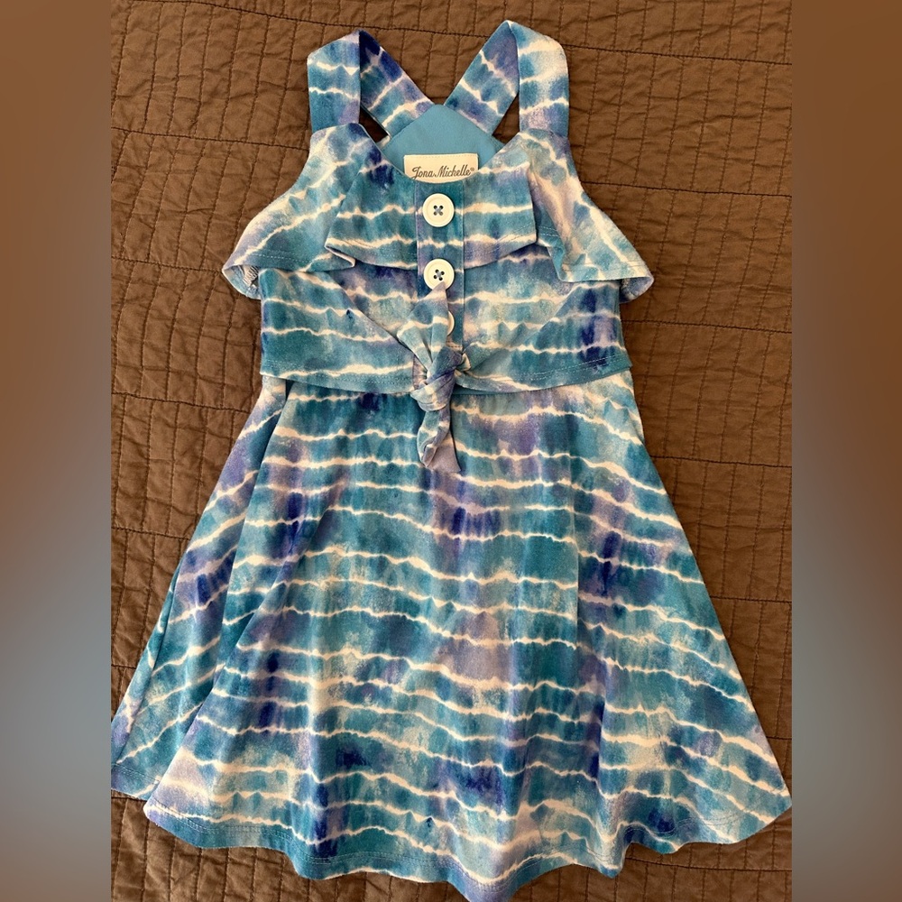 Tie Dye Shibori Blue Dress sundress girls 3T